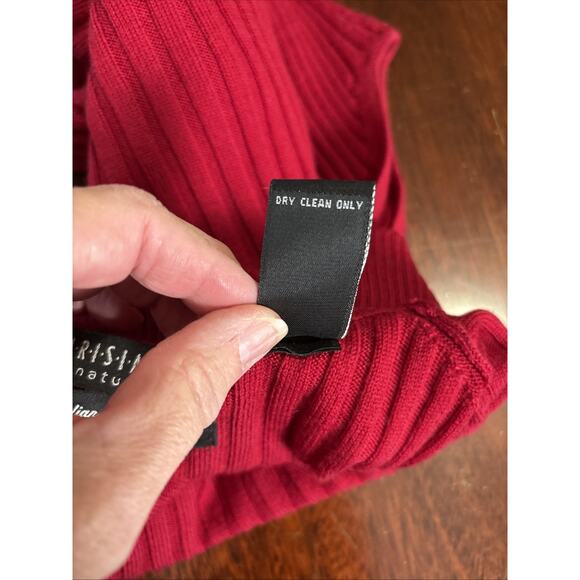 Parisian Womens Merino Wool Sleeveless Turtleneck Sweater Size Large Ribbed Knit - Picture 4 of 5